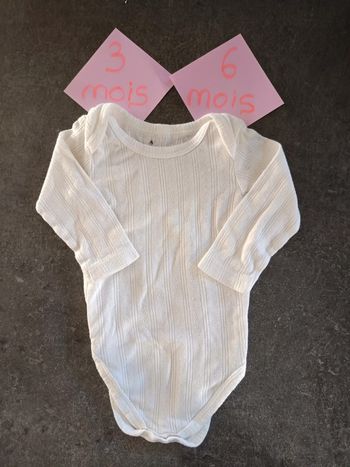 Body blanc côtelé 3-6 mois