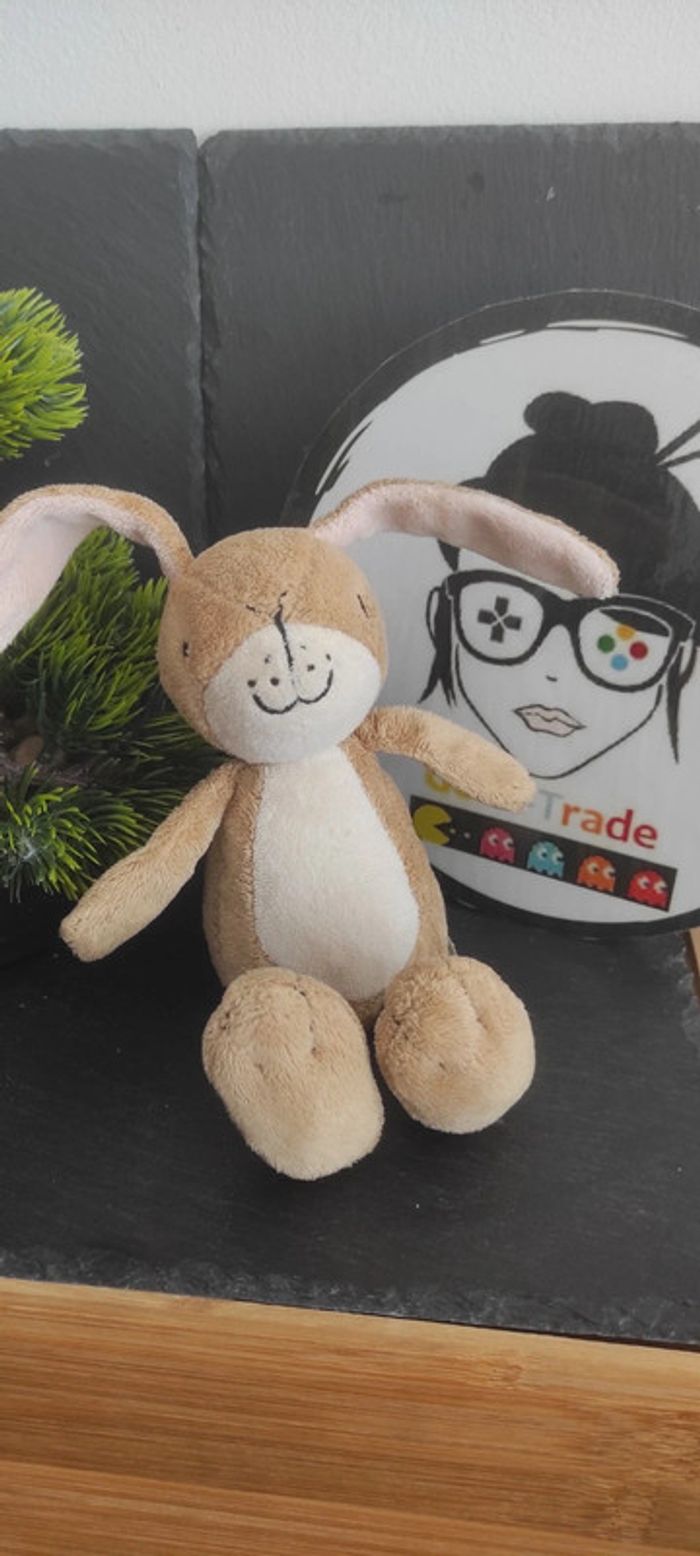 peluche doudou Guess How Much I Love You lapin marron blanc Rainbow Designs 20cm hochet grelot
