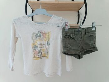 23-24 mois 2 ans ensemble teeshirt Tape à l'oeil et short kiabi