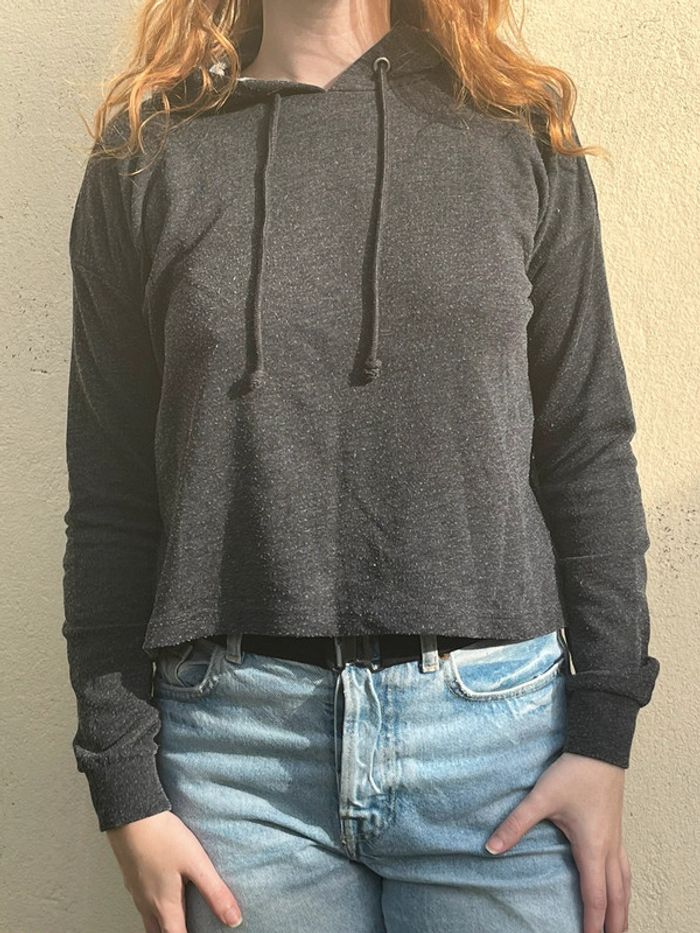 Sweat à capuche ample gris foncé - photo numéro 9