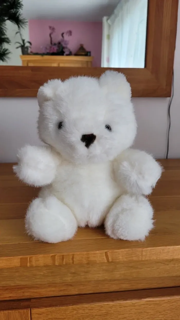 Peluche ours blanc – Comme neuf – 25 cm - photo numéro 2