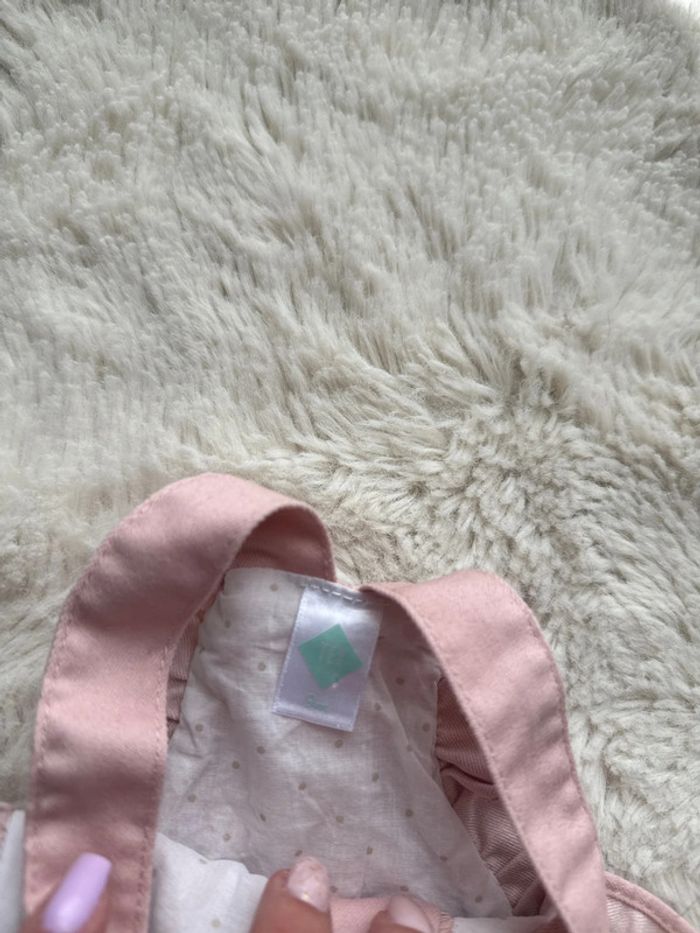 Salopette rose à froufrou et cœur tex 9 mois - photo numéro 3