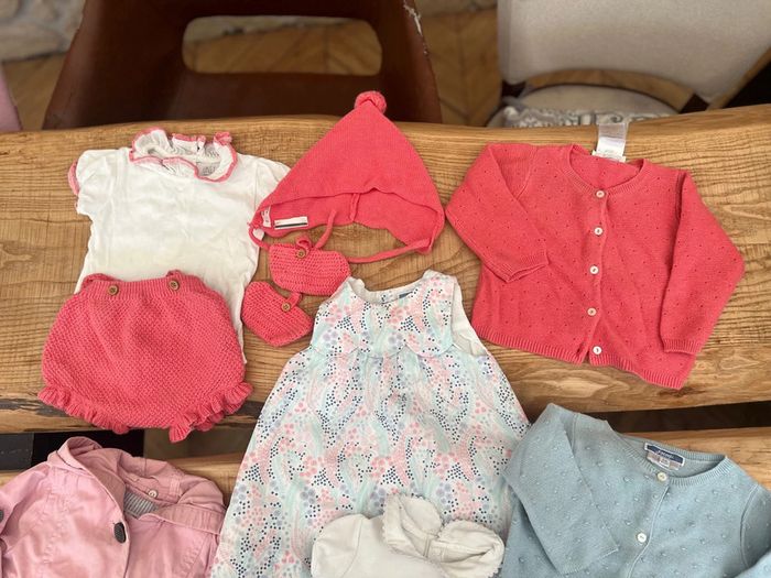 Lot vêtements 6 9 mois été fille robe barboteuses gilet sergent major pyjama Jacadi - photo numéro 18