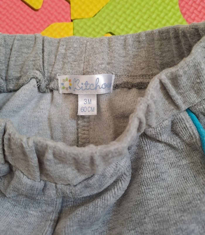 Ensemble veste jogging gris/blanc, kitchoun, taille 3 mois (60 cm) - photo numéro 8