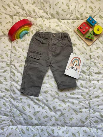 pantalon gris retroussable en pantacourt 12 mois tout compte fait taille réglable