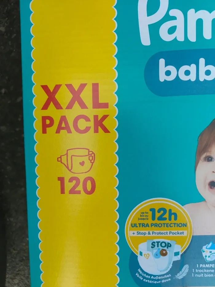 Carton pack XXL couches Pampers taille 4 - photo numéro 4