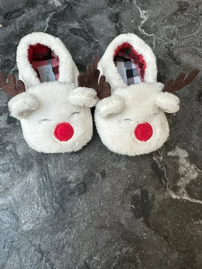 Petit chausson rennes noël vertbaudet 3/6 mois - photo numéro 4