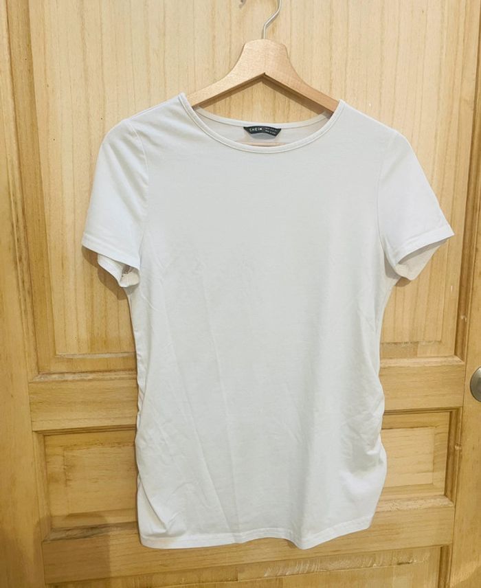 T-shirt manches courtes blanc uni basique simple taille 38 - photo numéro 11