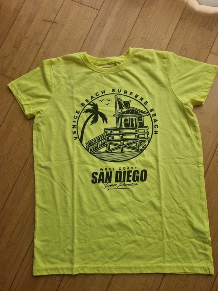T-shirt été garçon jaune fluo 12/13 ans Primark