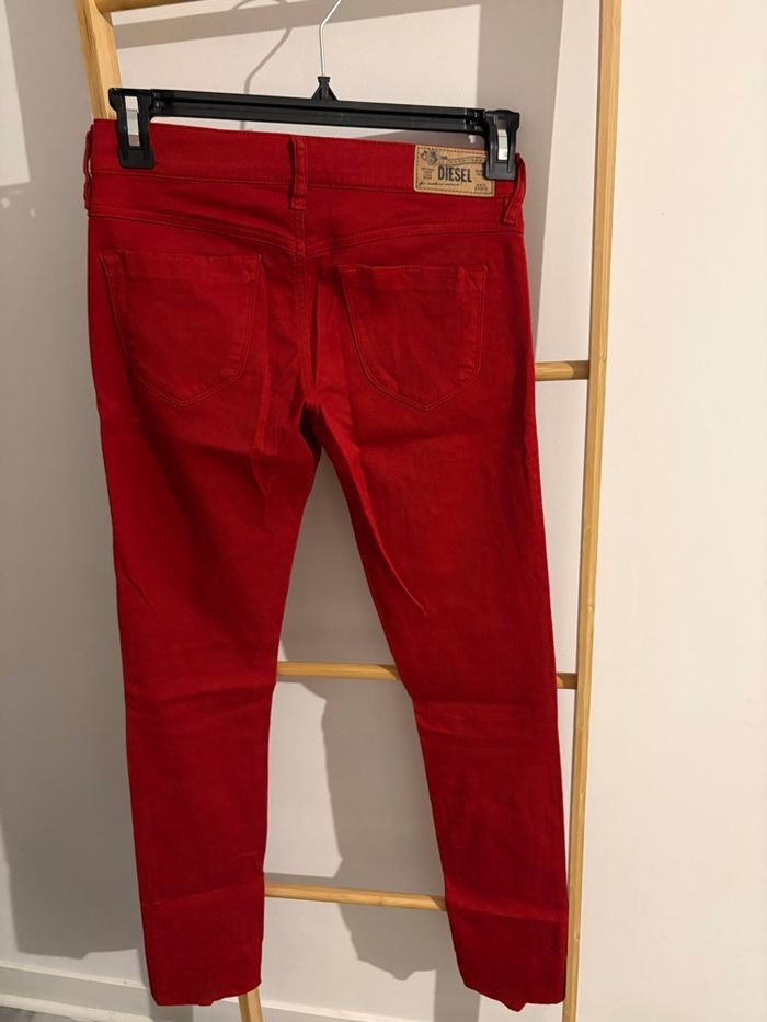 Superbe Jean Diesel "Livier" Rouge - Taille W28 - Low Waist/Super Slim-Jeggings - photo numéro 6