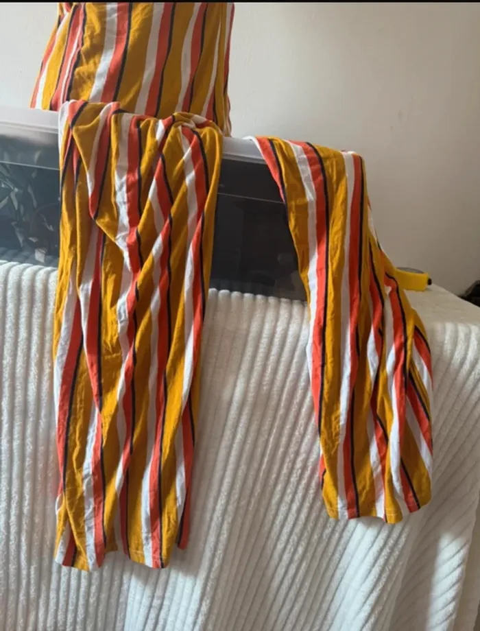 Combinaison Rayée Jaune Moutarde, Orange & Blanche, Découpes Taille - Undiz - Taille S - photo numéro 5