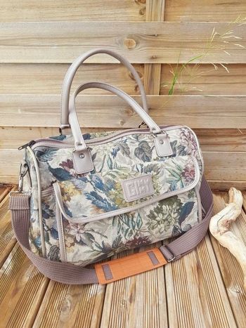 Sac week-end style vintage effet tapisserie