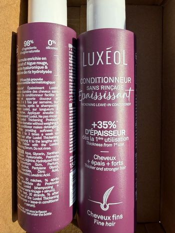 Lot de Soins Conditionner sans rinçage Épaississant cheveux Luxéol