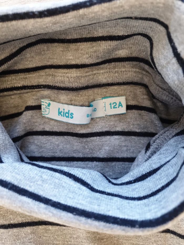 Sous-pull mixte gris et bleu marine 12 ans - photo numéro 3