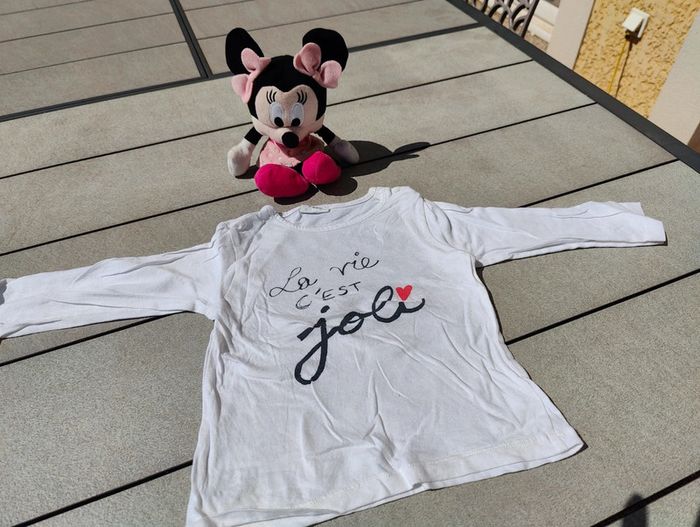 Tee shirt ml blanc fille Kiabi 18 mois