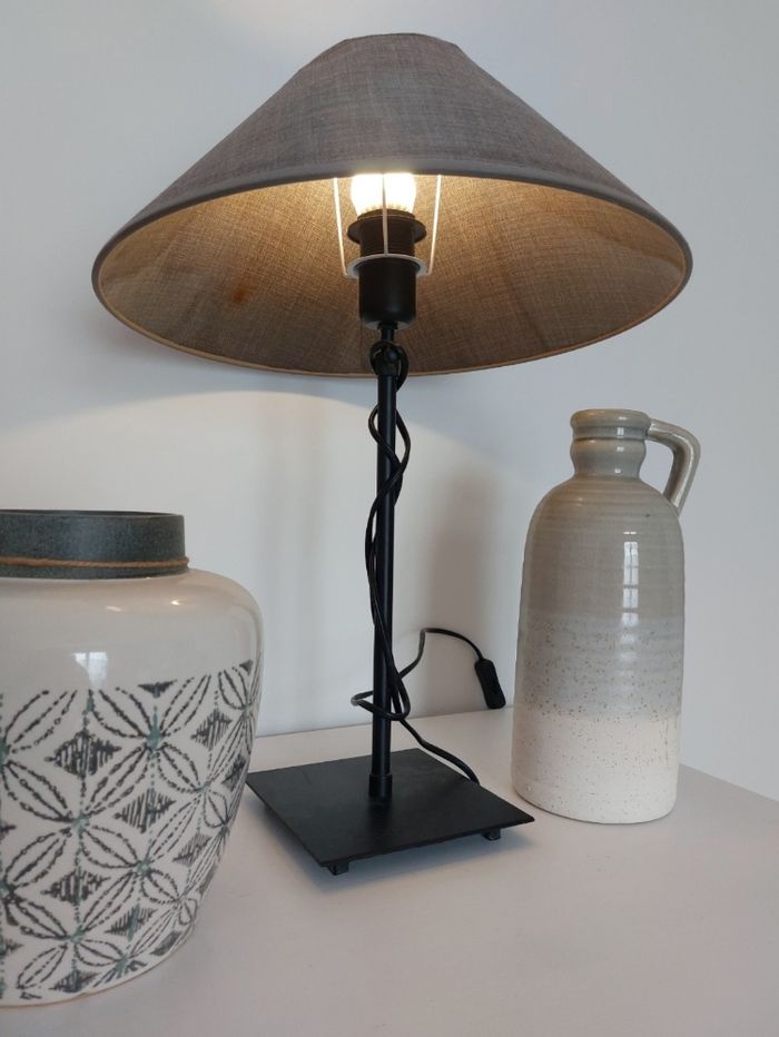 Lampe de table Dalainor Duo - Design moderne gris/noir - photo numéro 2