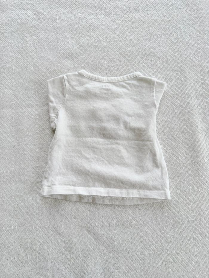 T shirt blanc manche longue Kiabi 1 mois - photo numéro 3