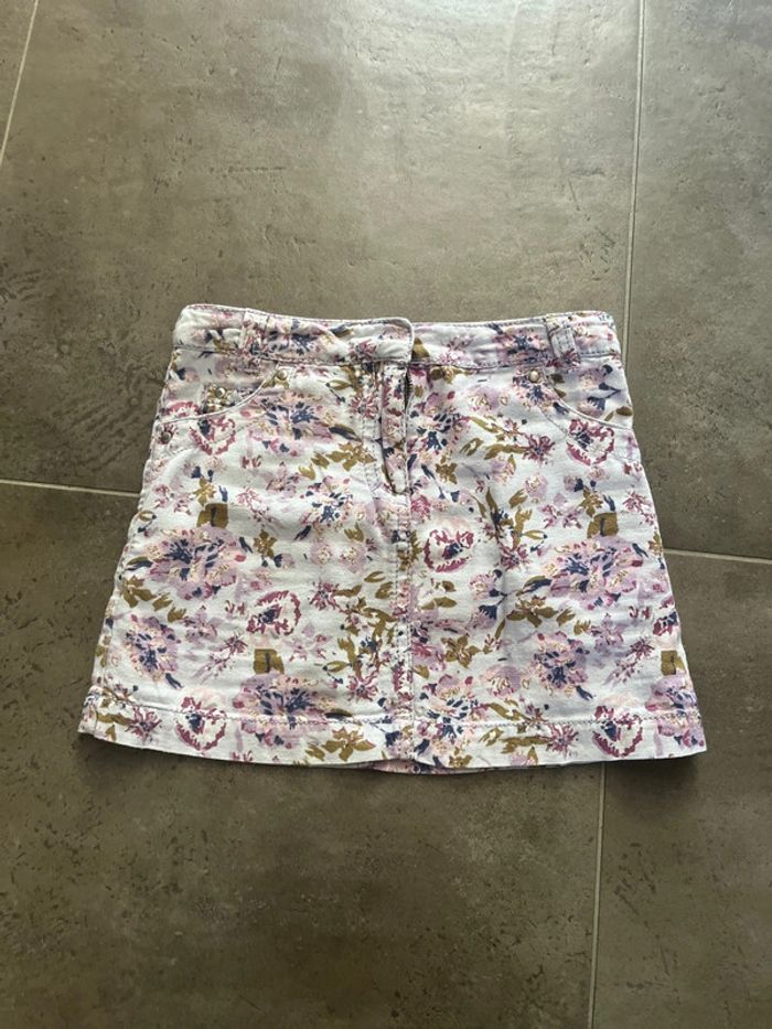 Taille 8 ans - jupe jeans fleurie Lili gaufrette