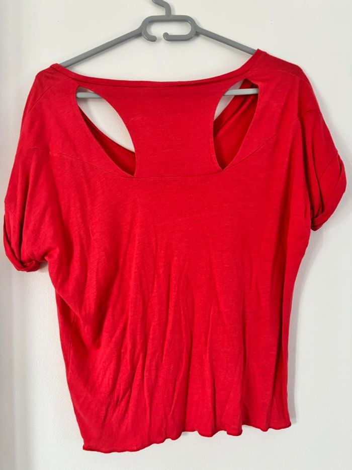 T-shirt corail Maje taille 1 - photo numéro 3