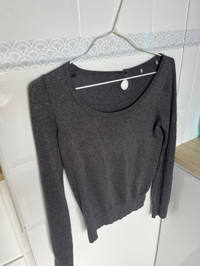 Pull Gris Pailleté XS - photo numéro 3