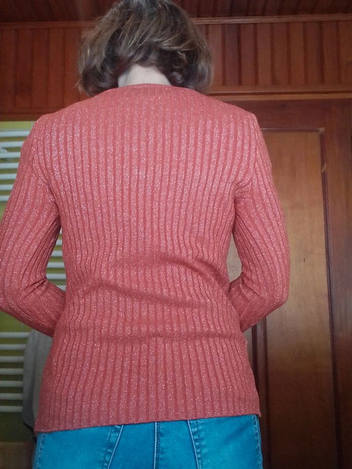 Pull femme orange argenté - photo numéro 4