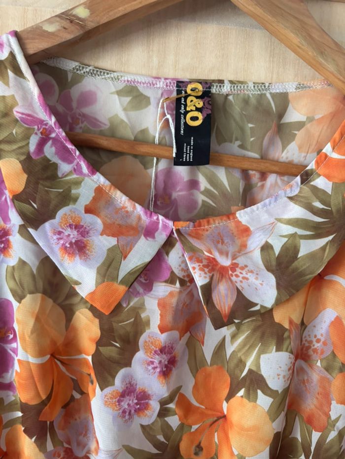 Robe multicolore à fleurs col Claudine O&O - photo numéro 3