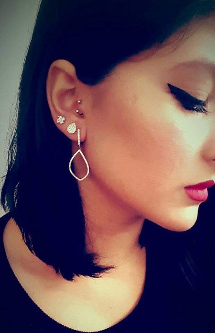 Boucle d oreille argent fleur