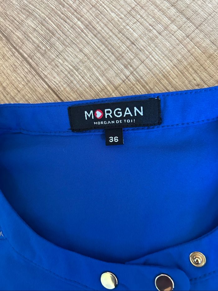 Blouse bleue et dorée à manches longues Morgan taille 36 jamais portée - photo numéro 9