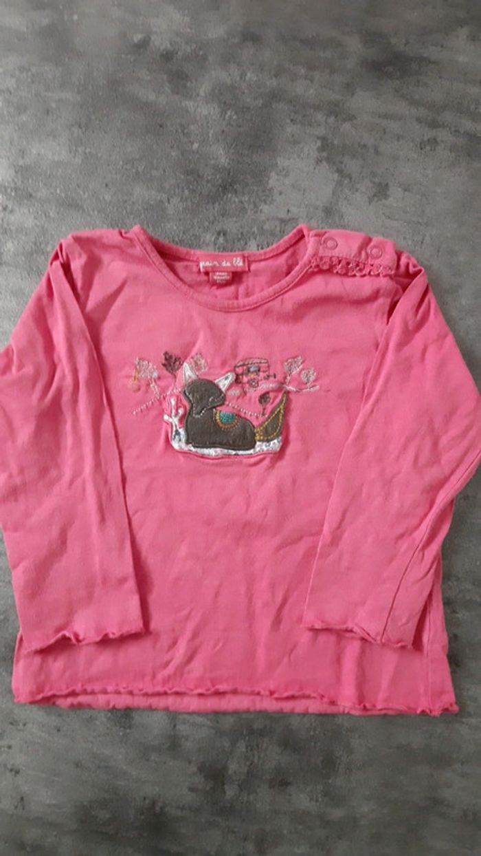 T-shirt manche longue fille 100% coton