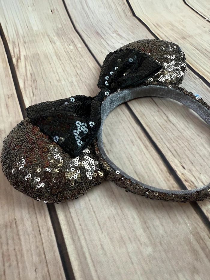 Ears (serre tête) oreilles de Minnie sequins noirs gris Tokyo Disneyland - photo numéro 3