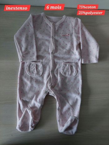 Grenouillère fille 6  mois inextenso