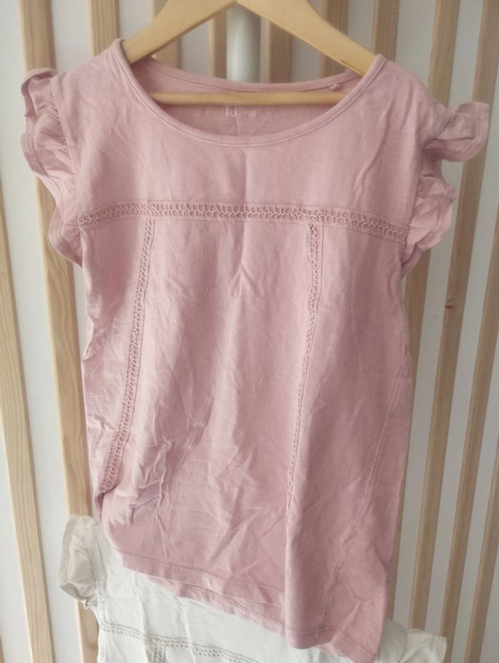 Lot t-shirts rose blanc TU blanc 10ans - photo numéro 4