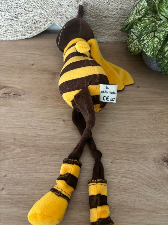 Doudou abeille jaune marron longues jambes les petites marie - photo numéro 4