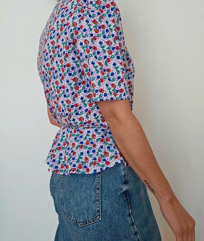 Blouse fleurie vintage 80's - photo numéro 2