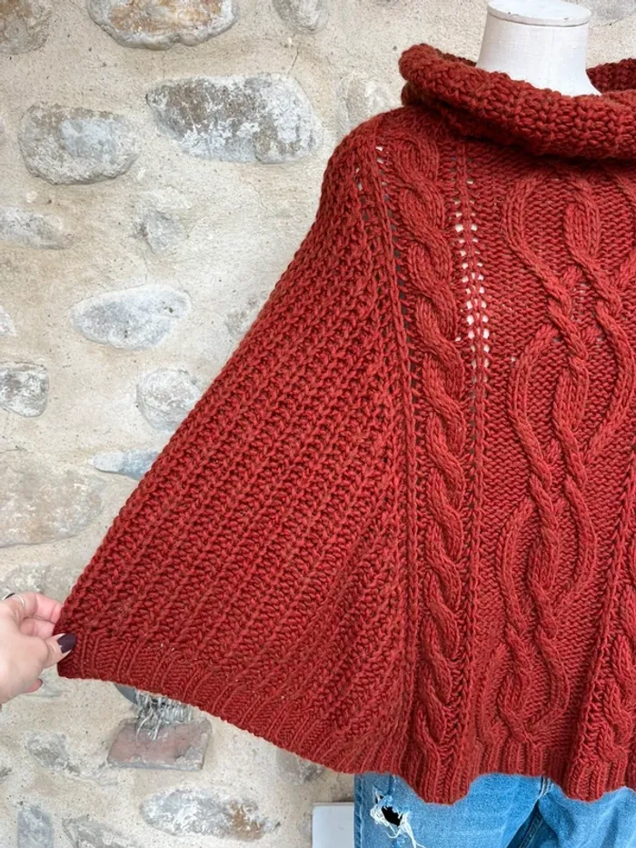 Lola Liza - Pull rouge poncho chaud et confortable - photo numéro 3
