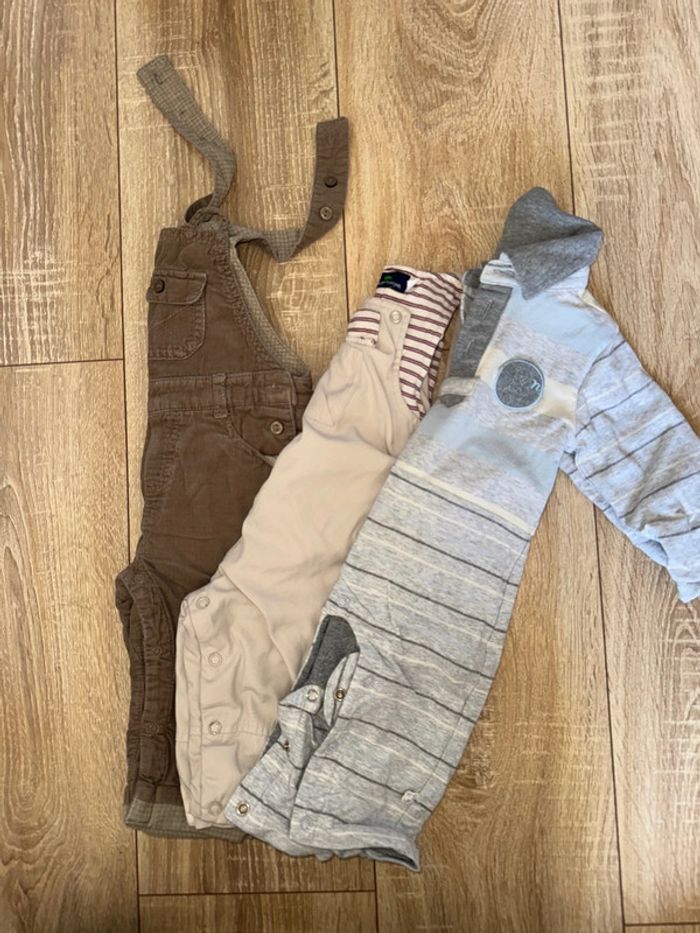 Lot de 3 salopettes/combinaisons 6 mois - photo numéro 2