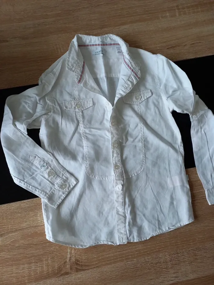 Chemise blanche en lin 8 ans