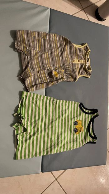 Lot de 2 bodies combinaison 6 mois