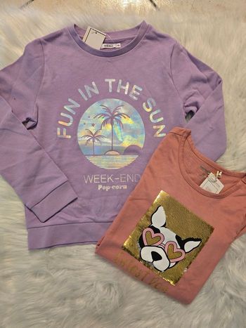 NEUFS (non portés) 🏷😍🥰🩷🩷ensemble sweat et teeshirt ml 10 ans fille 💜