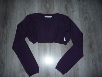 GILET COURT VIOLET "CACHE CACHE" - TAILLE 4 - n°01