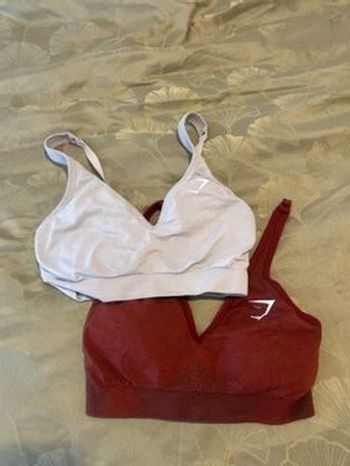 Lot de 2 brassière gymshark sport blanc et bordeaux
