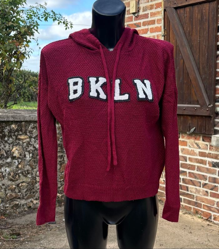 🌸 Pull bordeaux noir blanc Jennyfer 🌸