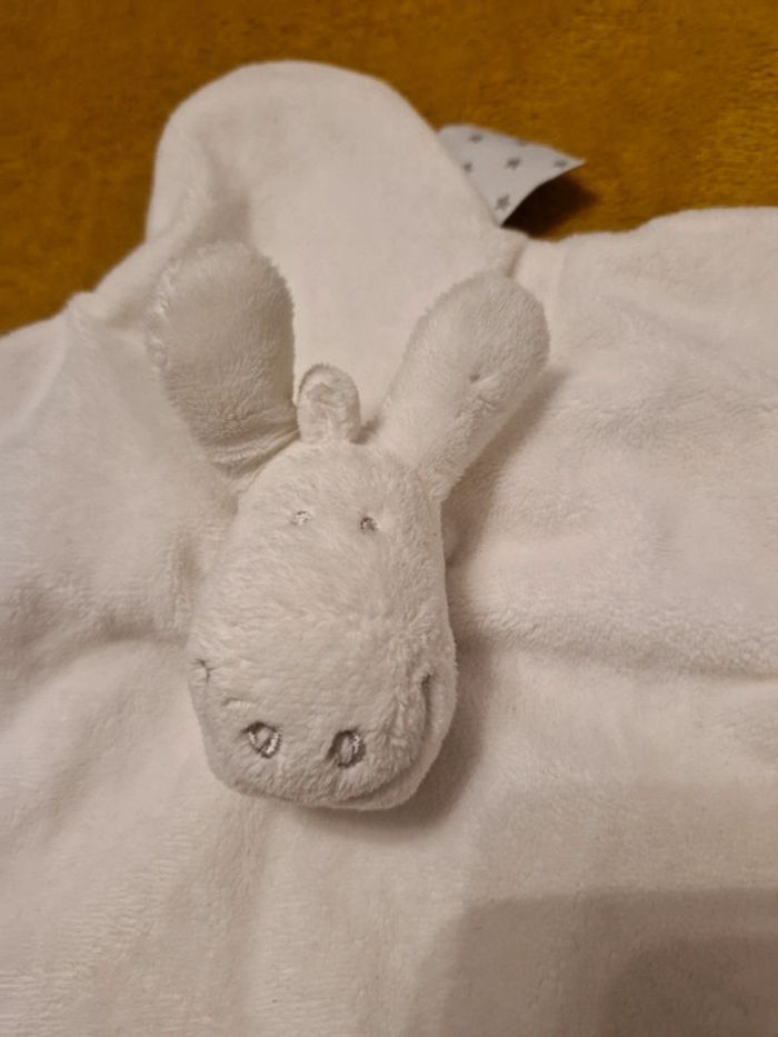 Doudou attache tétine tidou Paco âne blanc - photo numéro 2