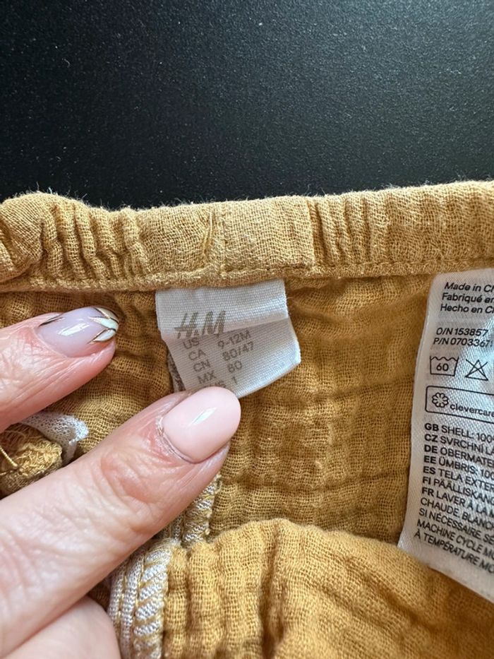 Short gaze de coton 9/12mois H&M - photo numéro 2