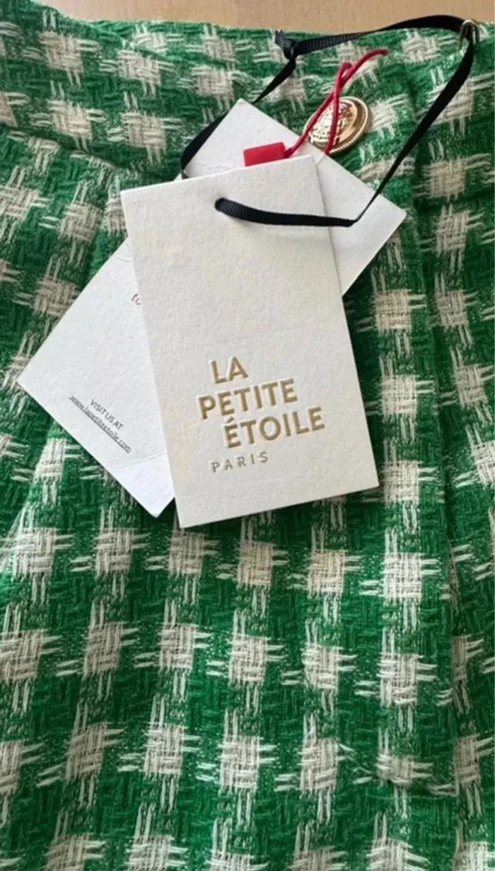 Short carreaux tweed vintage neuf S - photo numéro 3
