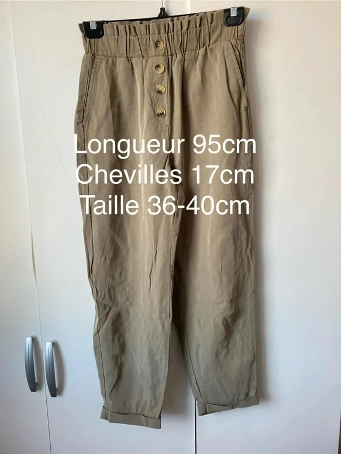Pantalon cargo droit S 36 Zara - photo numéro 2