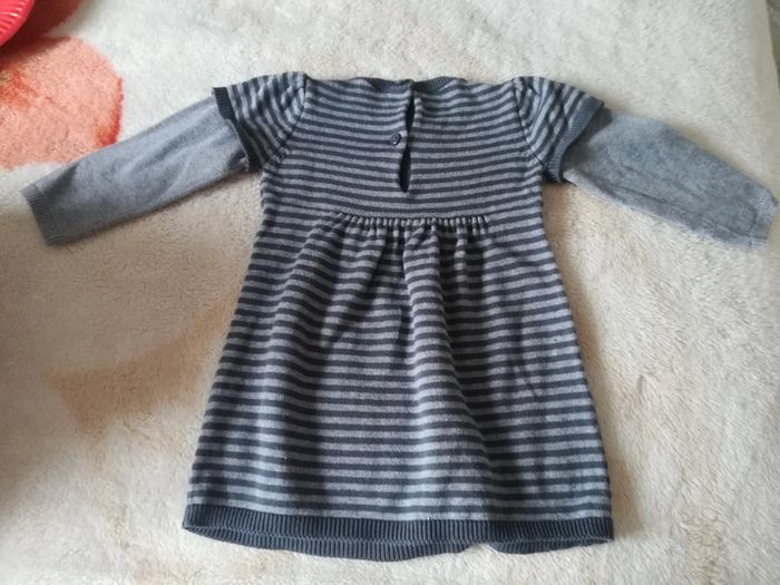 Robe hiver rayée grise 12 mois - photo numéro 4