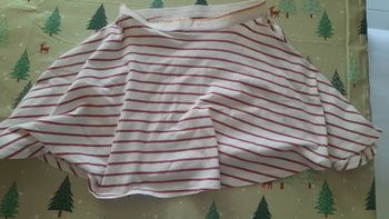 Jupe railler rose et blanc 