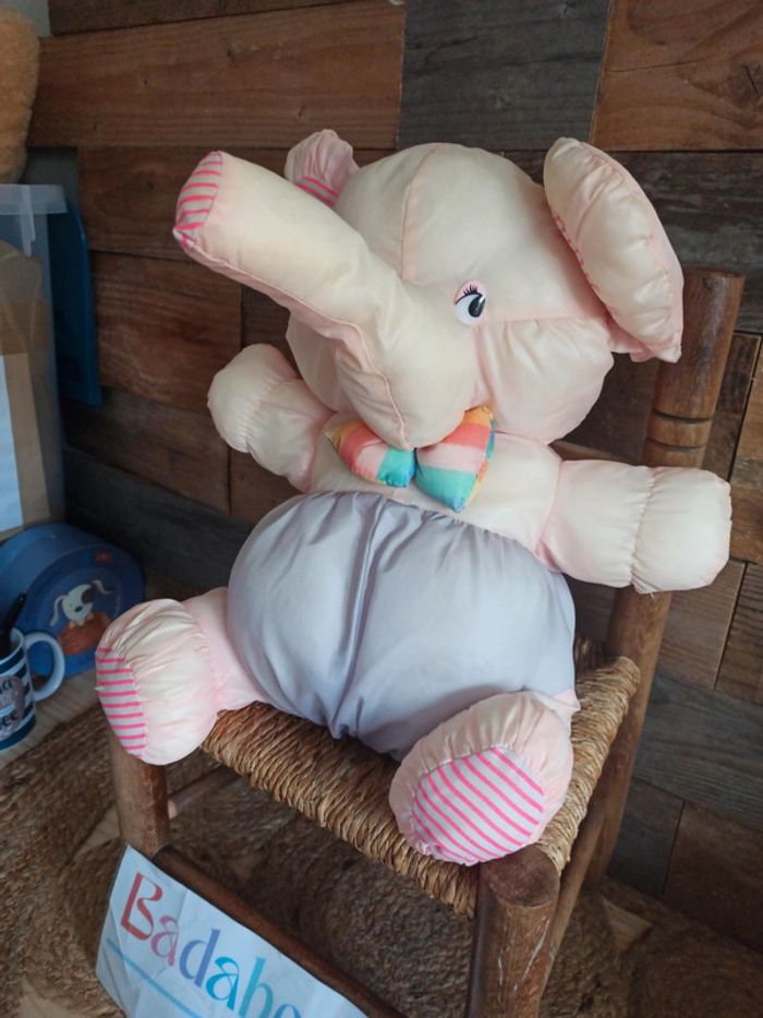 Peluche éléphant bikin Toile parachute vintage tbe - photo numéro 3