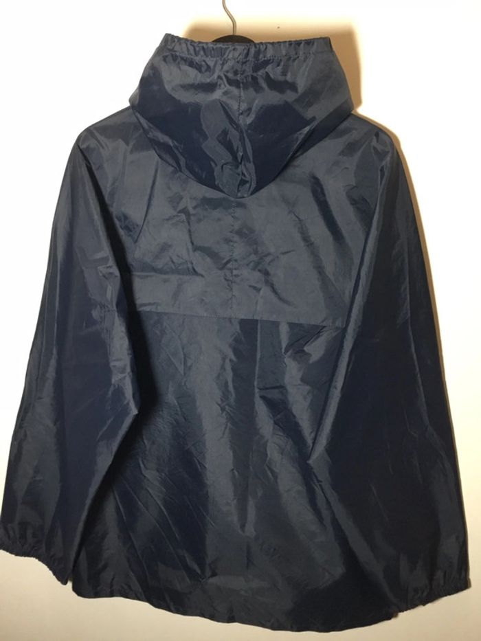 Coupe-vent 1/4zip à capuche pour homme Kway bleu marine fabriqué au Canada taille L 079 - photo numéro 3